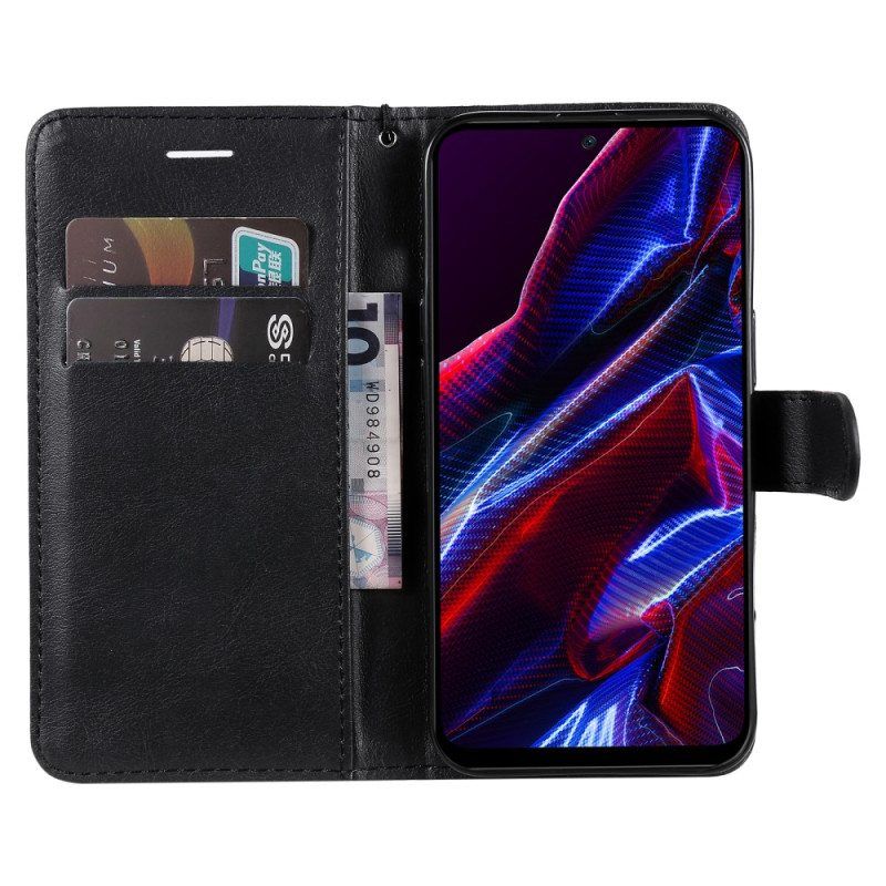 Flip Case Xiaomi Redmi Note 12 5G Suojaketju Kuori Tavallinen Hihnalla