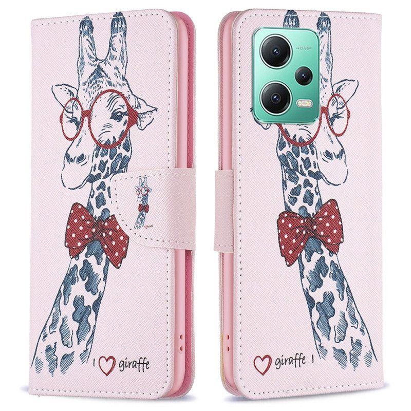 Flip Case Xiaomi Redmi Note 12 5G Taitava Kirahvi