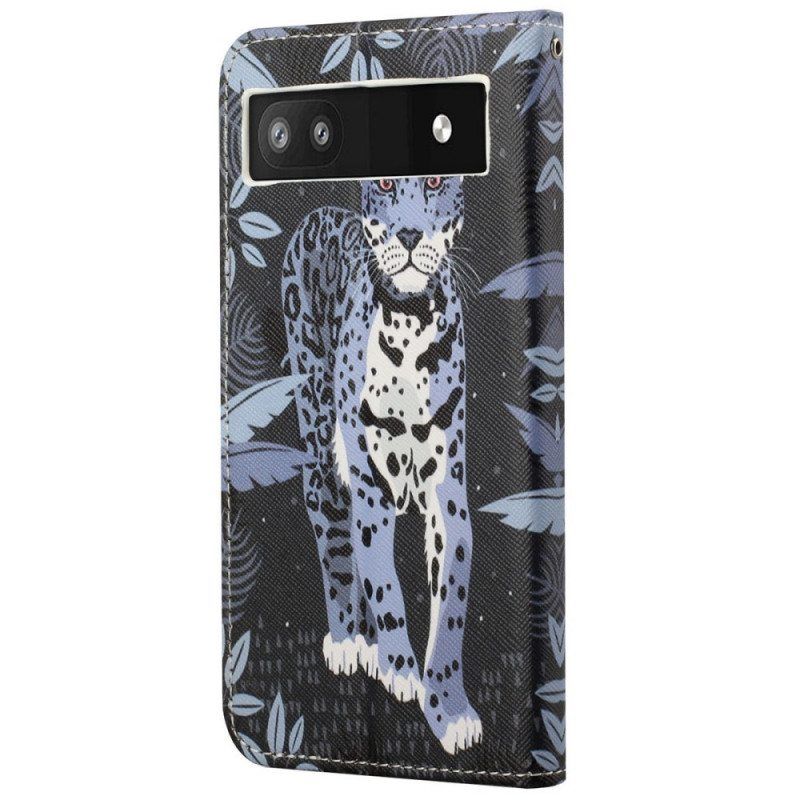 Kotelot Google Pixel 6A Suojaketju Kuori Strappy Leopard