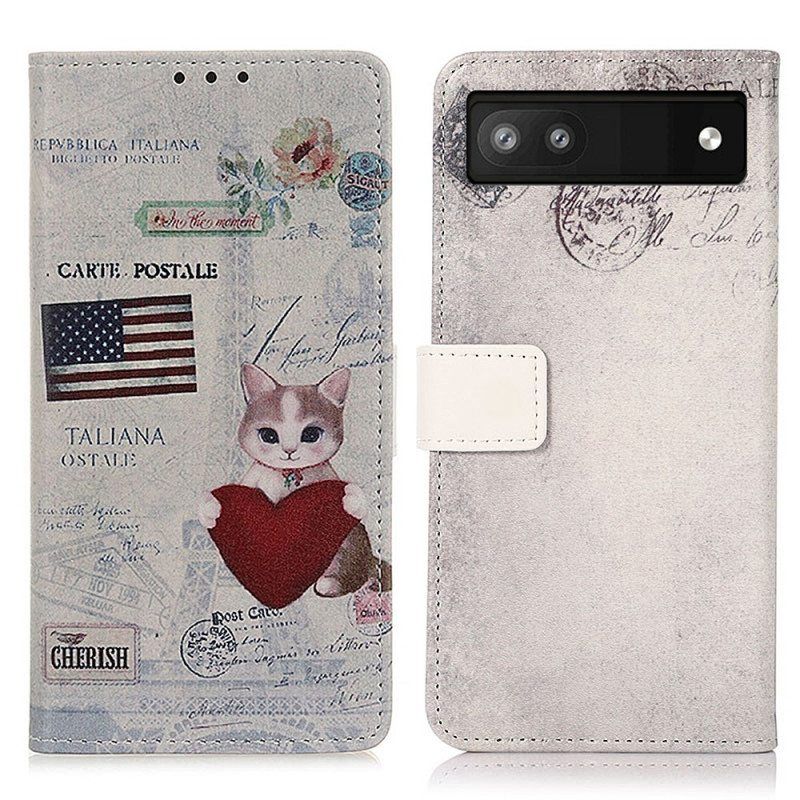 Kotelot Google Pixel 6A Traveller Cat