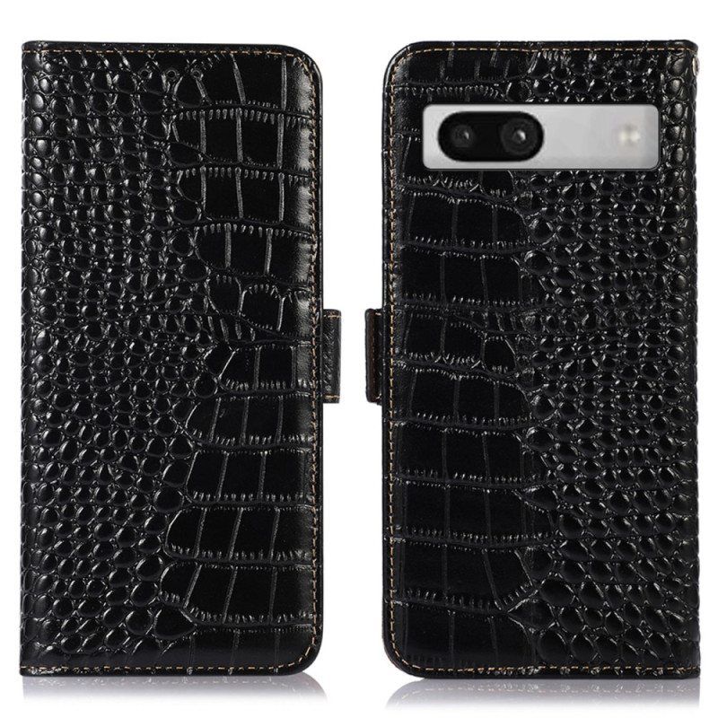 Kotelot Google Pixel 7A Crocodile Style Rfid