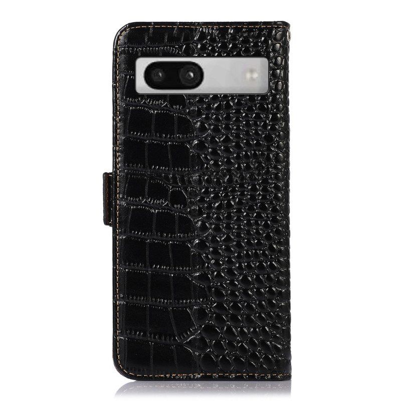 Kotelot Google Pixel 7A Crocodile Style Rfid