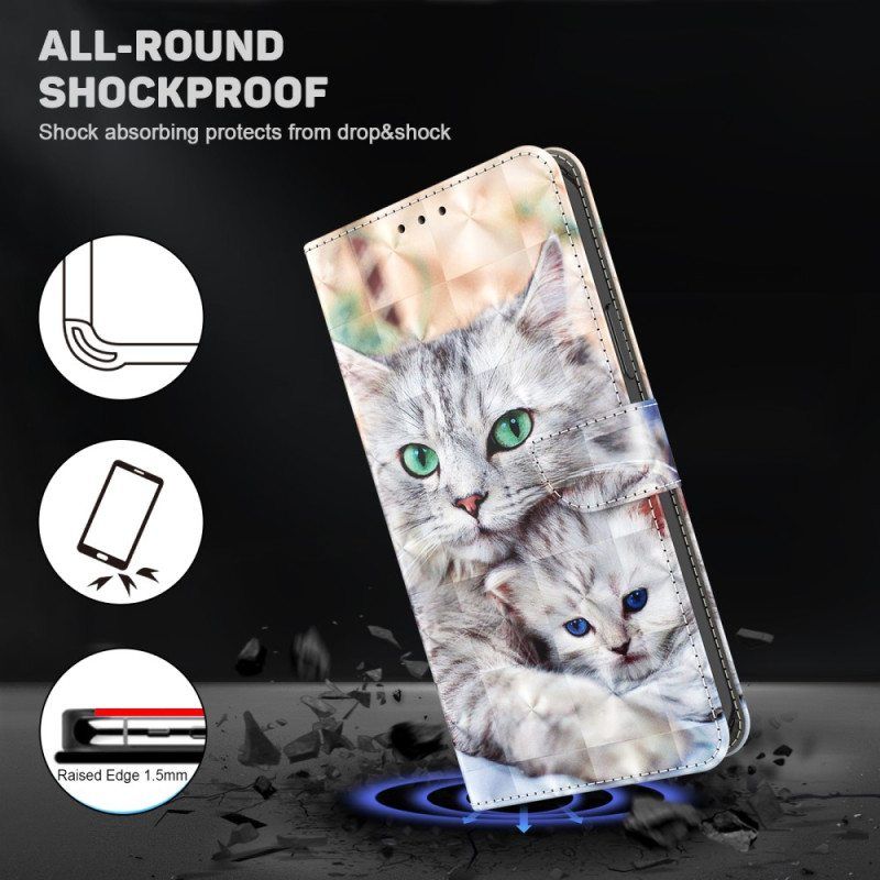 Kotelot Google Pixel 7A Suojaketju Kuori Strappy Cat -perhe