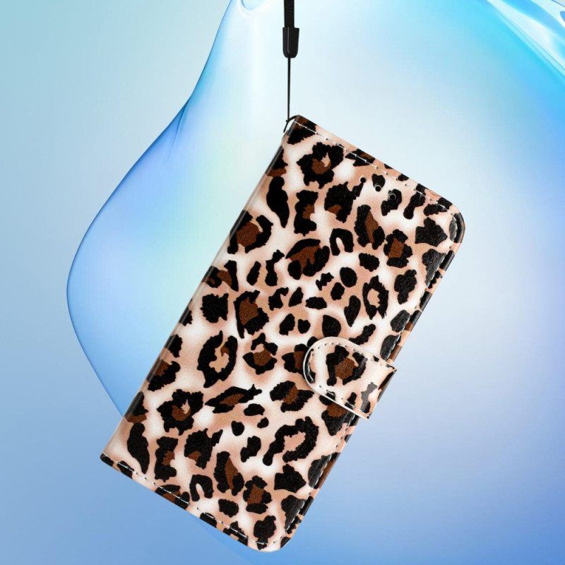 Kotelot Google Pixel 7A Suojaketju Kuori Strappy Leopard Print