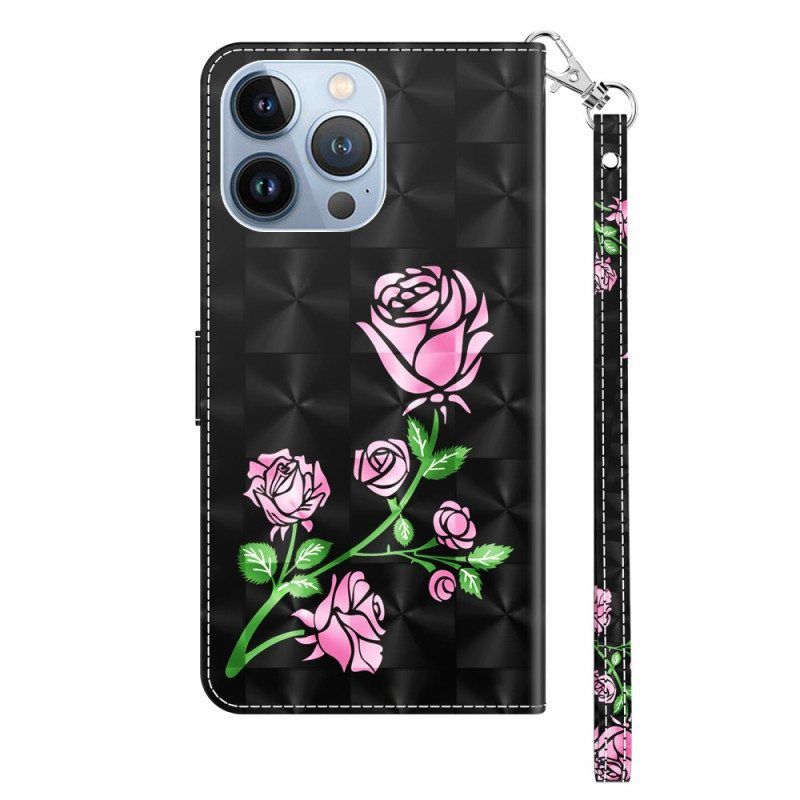 Kotelot iPhone 14 Pro Suojaketju Kuori Strap Roses