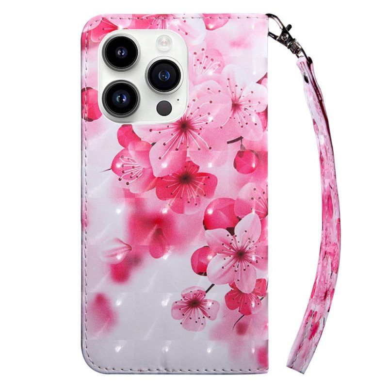 Kotelot iPhone 15 Pro Suojaketju Kuori Strap Flowers