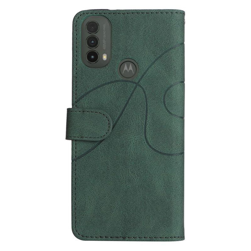 Kotelot Moto E40 / E30 / E20 Kaksisävyinen Signature Faux Leather