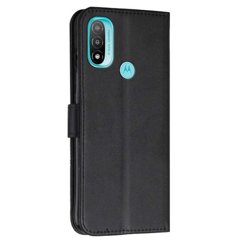 Kotelot Moto E40 / E30 / E20 Suojaketju Kuori Strappy Geo Leather Effect