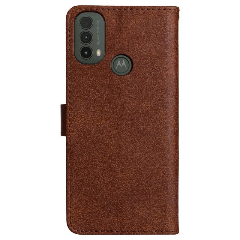 Kotelot Moto E40 / E30 / E20 Suojaketju Kuori Strappy Leather Effect