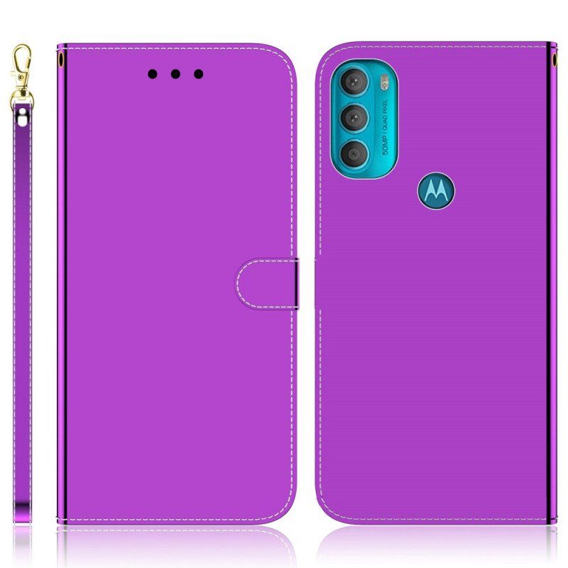 Kotelot Moto G71 5G Keinonahkainen Peilin Kansi