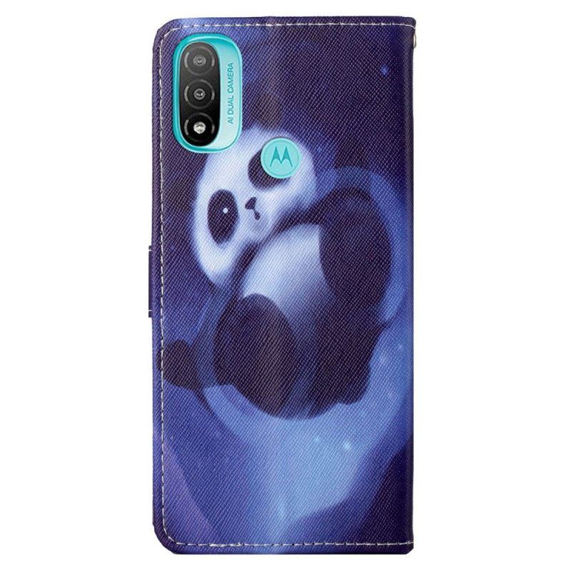 Kotelot Moto G71 5G Suojaketju Kuori Panda Space Kaulanauhalla