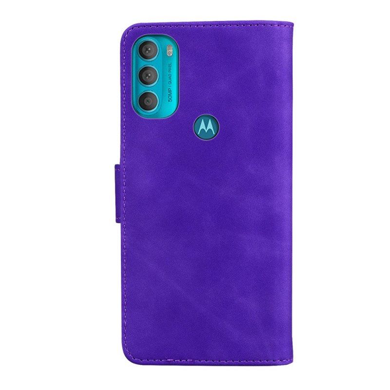 Kotelot Moto G71 5G Yksivärinen Nahkaefekti