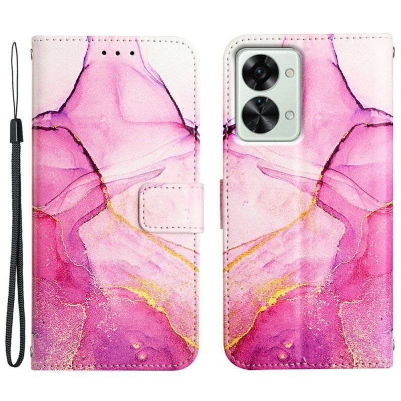 Kotelot OnePlus Nord 2T 5G Suojaketju Kuori Strip Marble