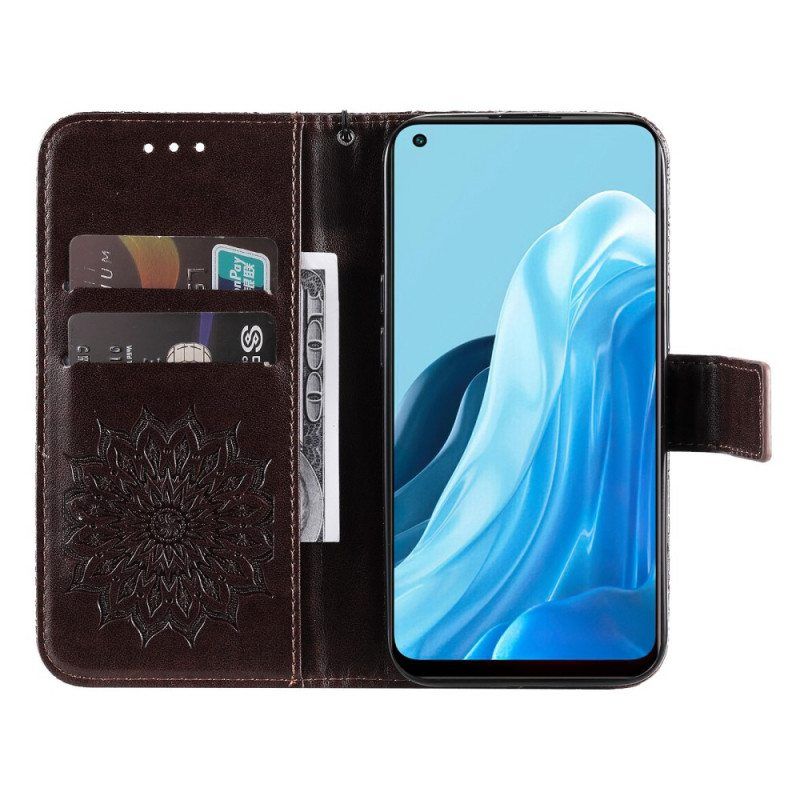 Kotelot Oppo Find X5 Lite Suojaketju Kuori Strappy Sun Mandala