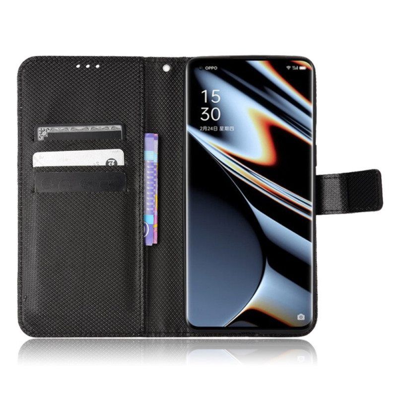 Kotelot Oppo Find X5 Pro Suojaketju Kuori Tyylikäs Strappy Faux Leather