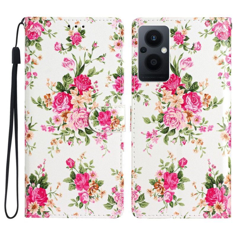 Kotelot Oppo Reno 8 Lite Suojaketju Kuori Hihna Liberty Flowers