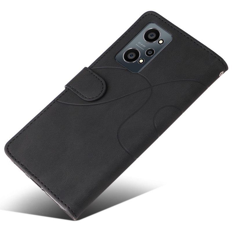 Kotelot Realme GT Neo 3T / Neo 2 Kaksisävyinen Signature Faux Leather