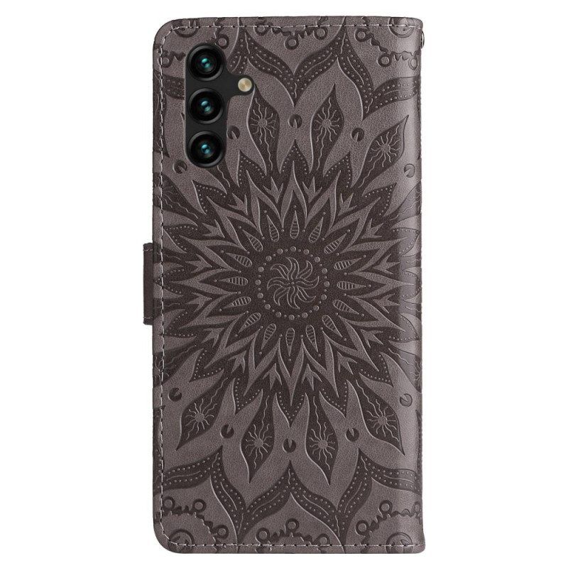 Kotelot Samsung Galaxy A14 / A14 5G Mandala-aurinko Kaulanauhalla