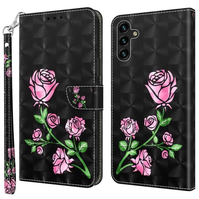 Kotelot Samsung Galaxy A14 / A14 5G Suojaketju Kuori Strap Roses