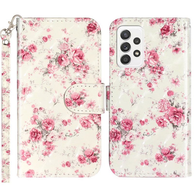 Kotelot Samsung Galaxy A53 5G Suojaketju Kuori Hihna Liberty Flowers