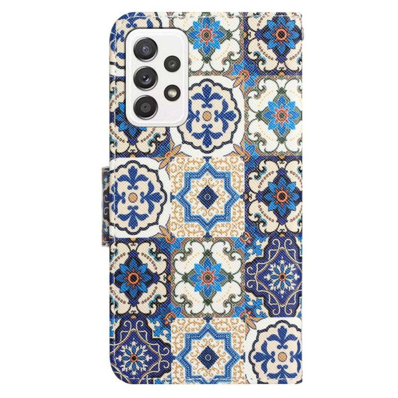 Kotelot Samsung Galaxy A53 5G Suojaketju Kuori Strappy Patchwork