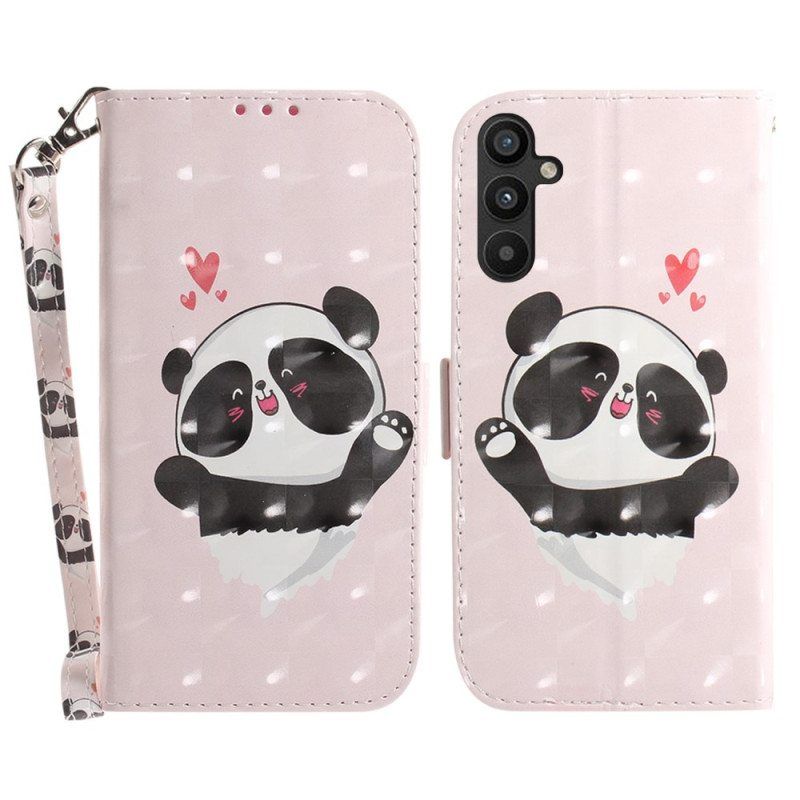 Kotelot Samsung Galaxy A54 5G Suojaketju Kuori Panda Love With Lanyard