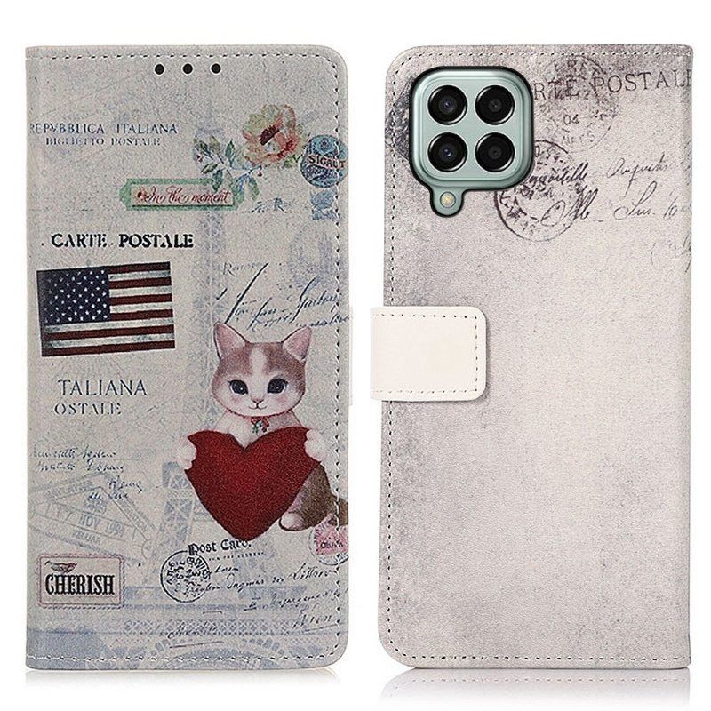 Kotelot Samsung Galaxy M33 5G Traveller Cat