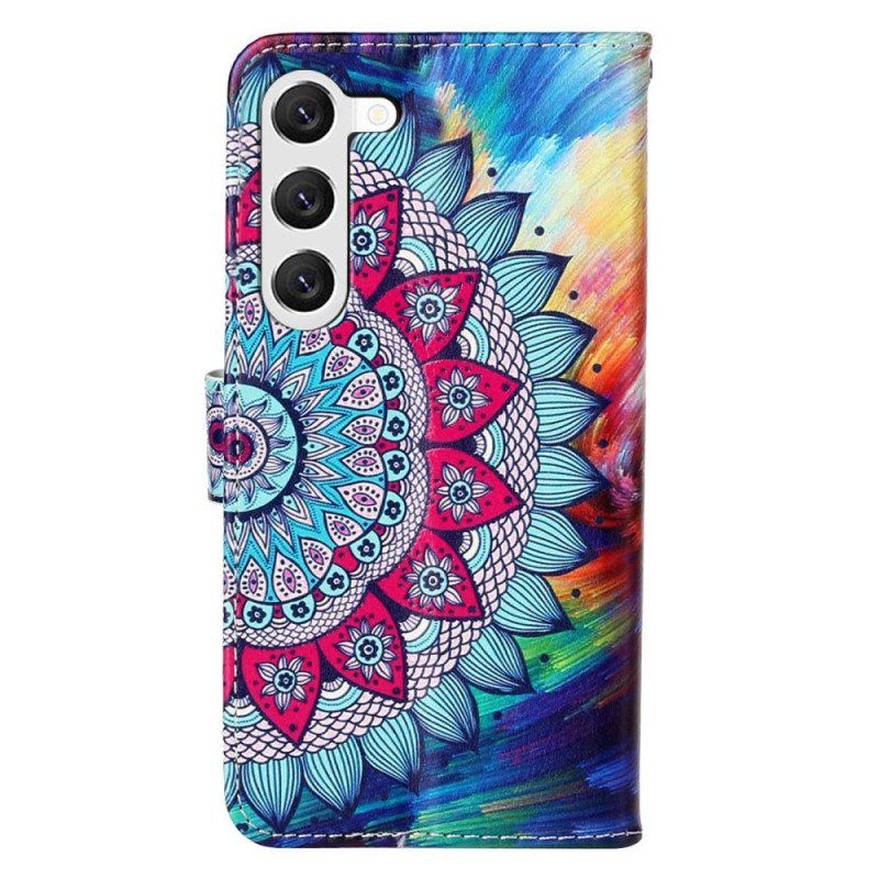 Kotelot Samsung Galaxy S23 Plus 5G Suojaketju Kuori Värikäs Strappy Mandala