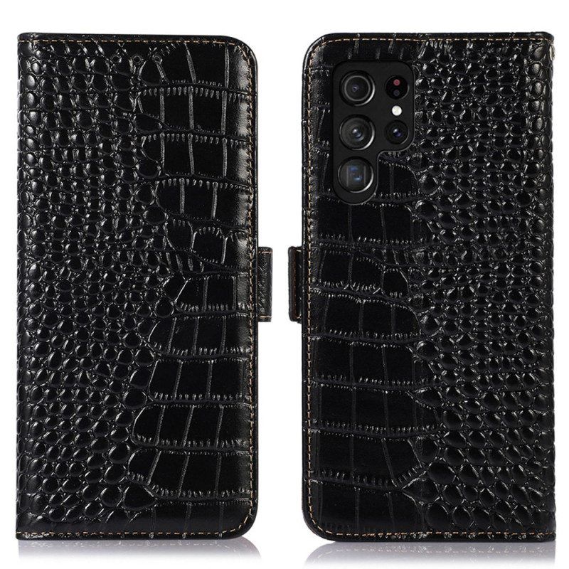 Kotelot Samsung Galaxy S23 Ultra 5G Crocodile Style Rfid