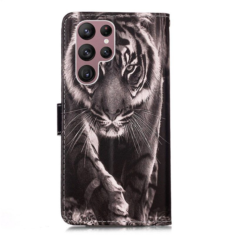 Kotelot Samsung Galaxy S23 Ultra 5G Suojaketju Kuori Strappy Night Tiger