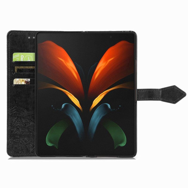 Kotelot Samsung Galaxy Z Fold 4 Suojaketju Kuori Keskiaikainen Strappy Mandala