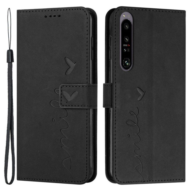 Kotelot Sony Xperia 1 IV Hymyile Lanyardin Kanssa