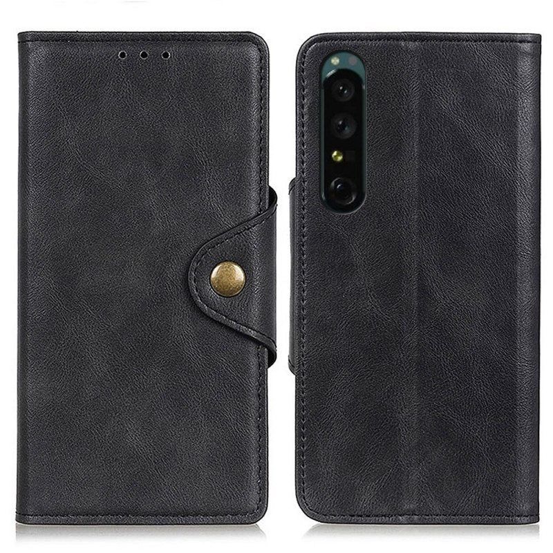 Kotelot Sony Xperia 1 IV Keinonahkainen Nappi