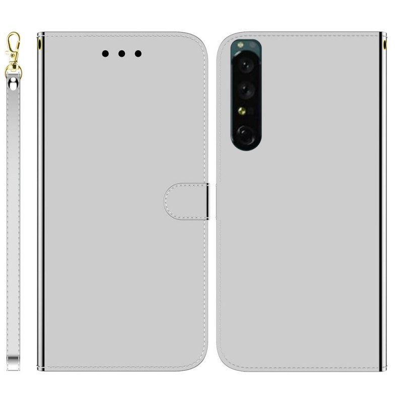 Kotelot Sony Xperia 1 IV Suojaketju Kuori Keinonahkainen Peilihihna