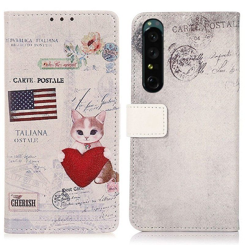 Kotelot Sony Xperia 1 IV Traveller Cat