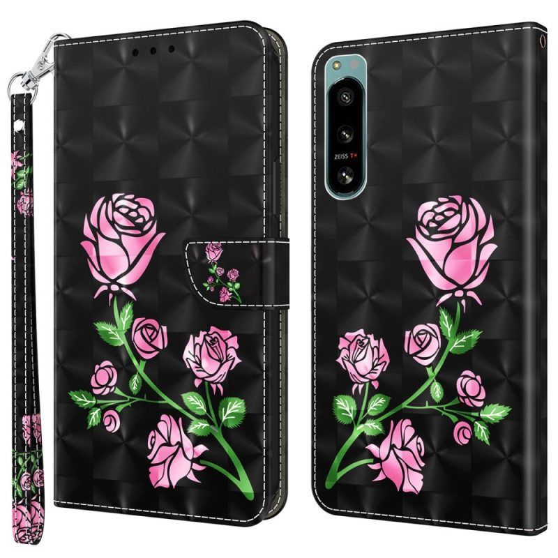 Kotelot Sony Xperia 5 IV Suojaketju Kuori Strap Roses