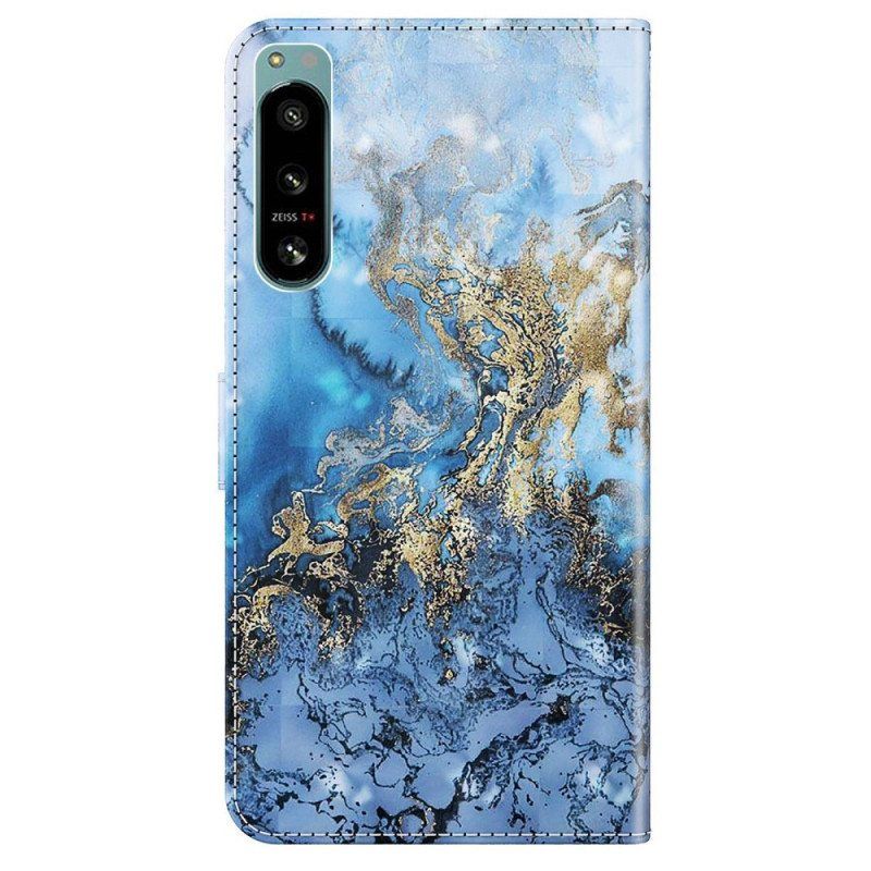 Kotelot Sony Xperia 5 IV Suojaketju Kuori Strappy Marble Style