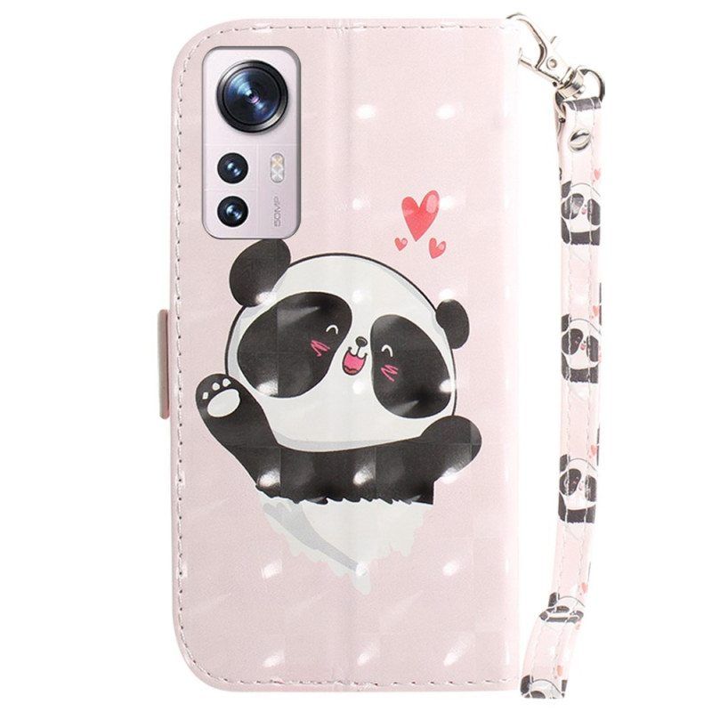 Kotelot Xiaomi 12 / 12X Suojaketju Kuori Panda Love With Lanyard