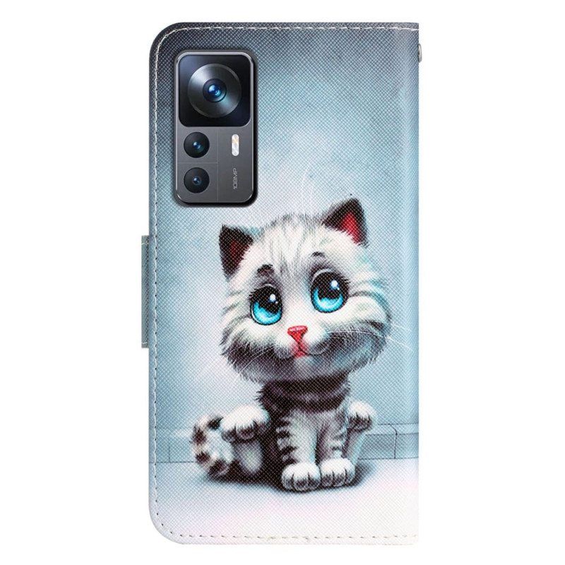 Kotelot Xiaomi 12T / 12T Pro Suojaketju Kuori Strappy Blue Eyed Cat