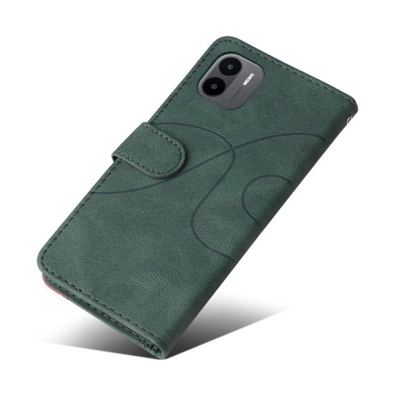 Kotelot Xiaomi Redmi A1 Kaksisävyinen Signature Faux Leather