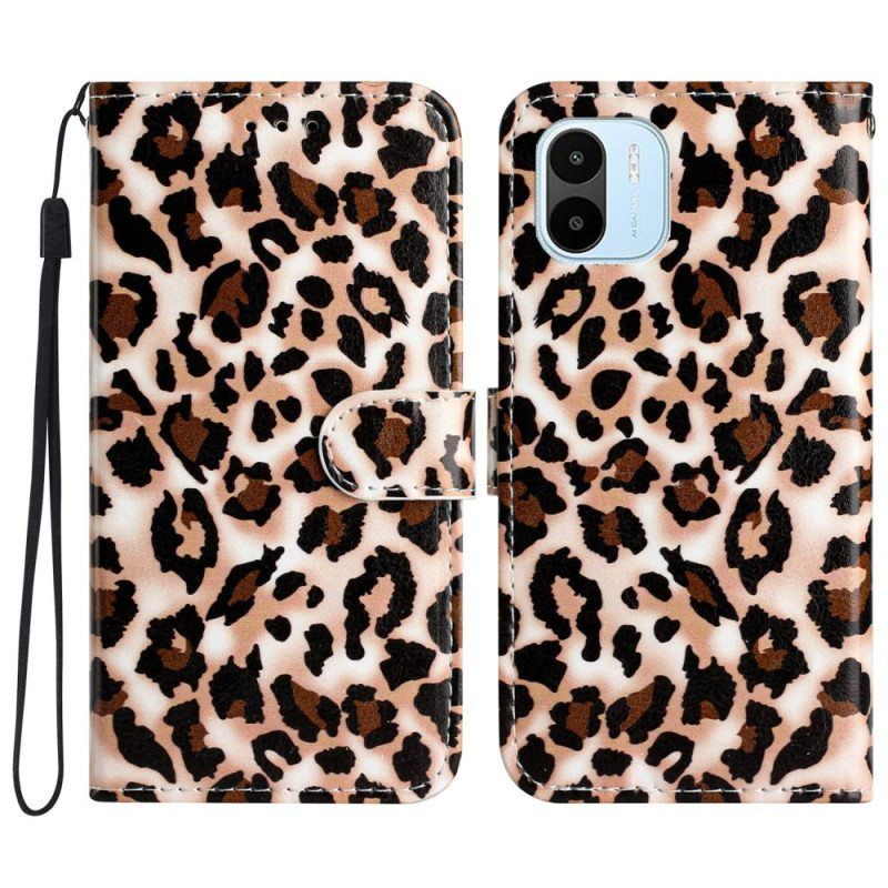 Kotelot Xiaomi Redmi A1 Suojaketju Kuori Strappy Leopard Print