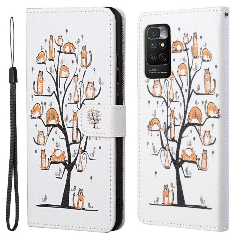 Kotelot Xiaomi Redmi Note 11 / 11S Suojaketju Kuori Funky Cats Hihnalla