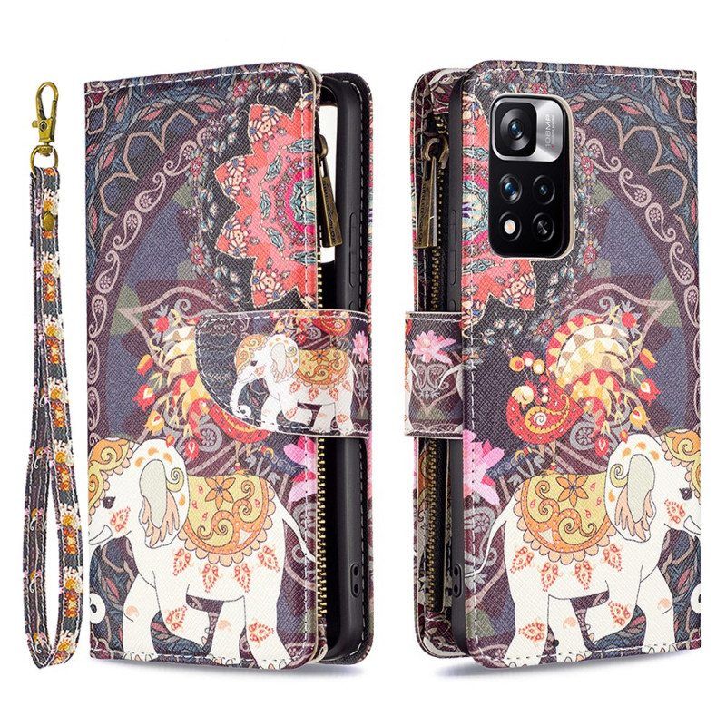 Kotelot Xiaomi Redmi Note 11 Pro Plus 5G Elephant Vetoketjullinen Tasku