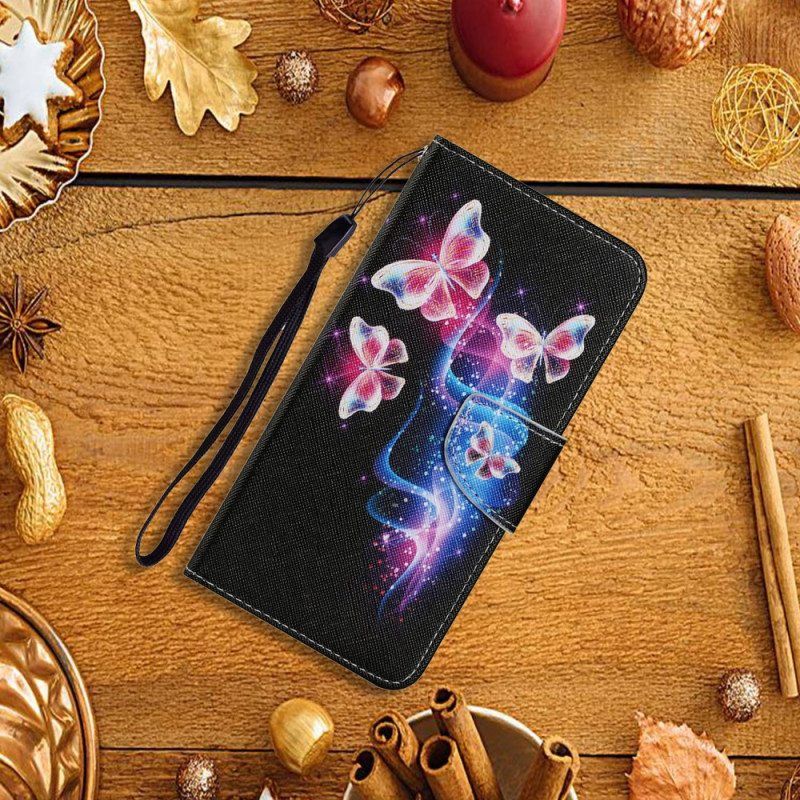 Kotelot Xiaomi Redmi Note 11 Pro Plus 5G Perhosia Ja Kaulanauhaa