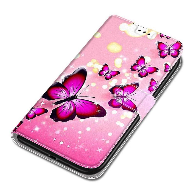 Kotelot Xiaomi Redmi Note 11 Pro Plus 5G Suojaketju Kuori Strap Butterflies Fan