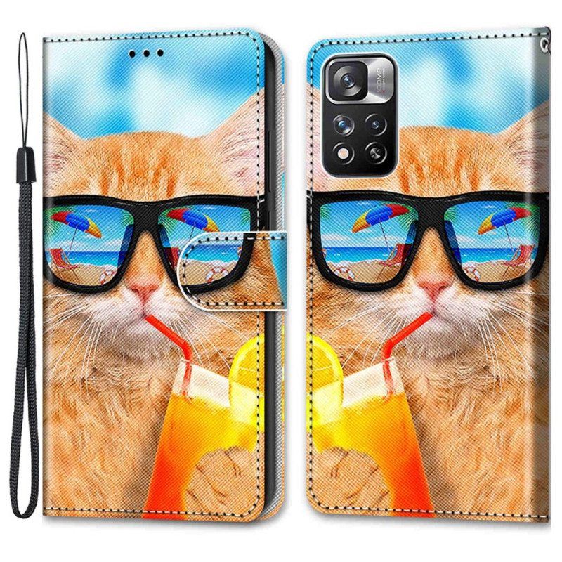 Kotelot Xiaomi Redmi Note 11 Pro Plus 5G Suojaketju Kuori Strappy Star Cat