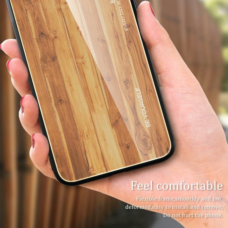 Kuori iPhone 14 Wood Design Karkaistu Lasi