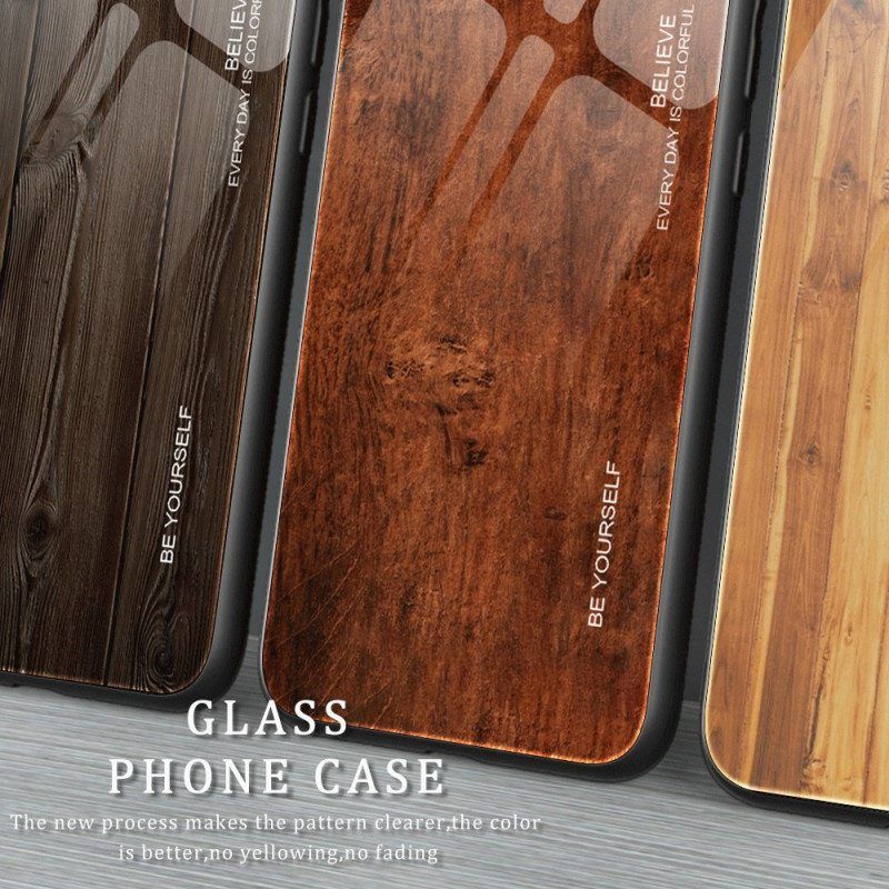 Kuori iPhone 14 Wood Design Karkaistu Lasi