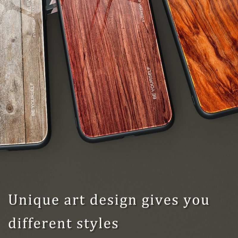 Kuori iPhone 14 Wood Design Karkaistu Lasi