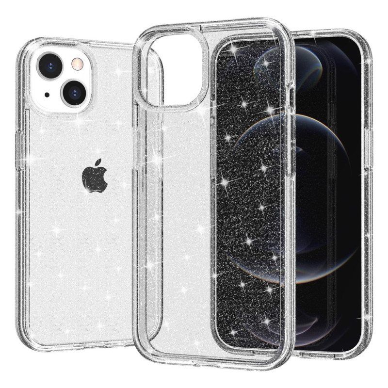 Kuori iPhone 15 Läpinäkyvä Glitter